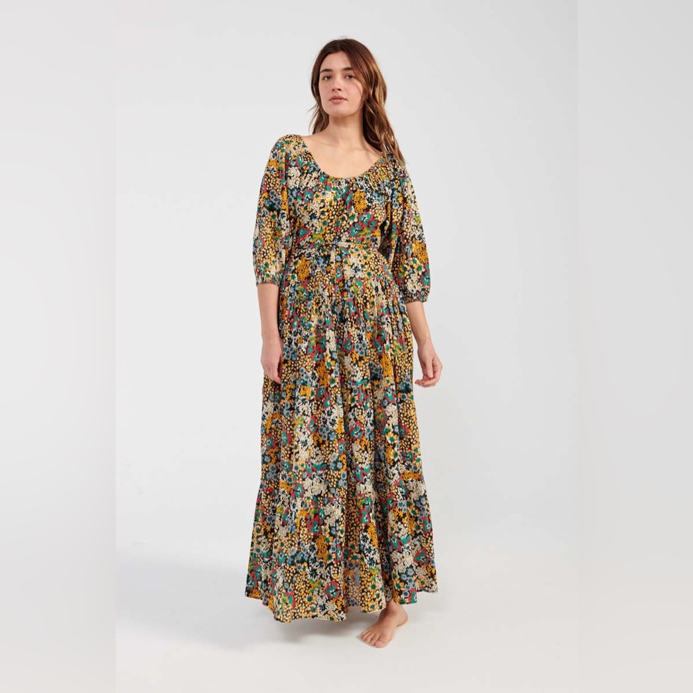 Apiece Apart Tilton Tiered Maxi Wildflowers Dress Small